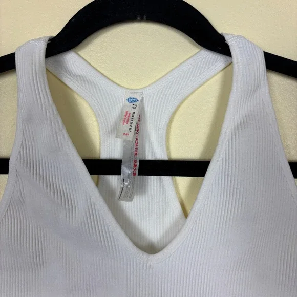 FREE PEOPLE FP Movement Free Throw Crop Top White Women Size Small Active Ribbed - Picture 5 of 10